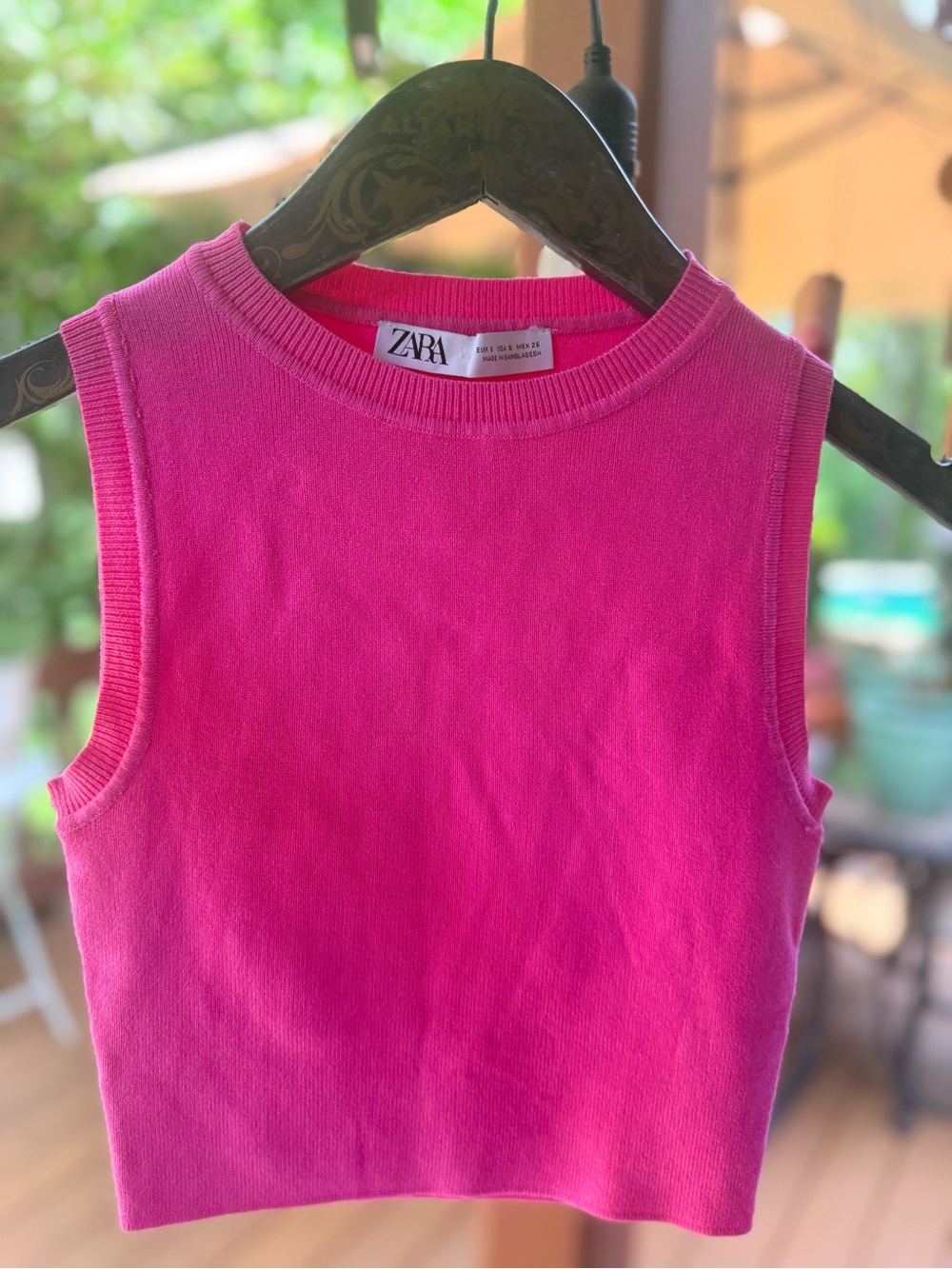 Zara Fuchsia Ribbed Sleeveless Knit Tank
